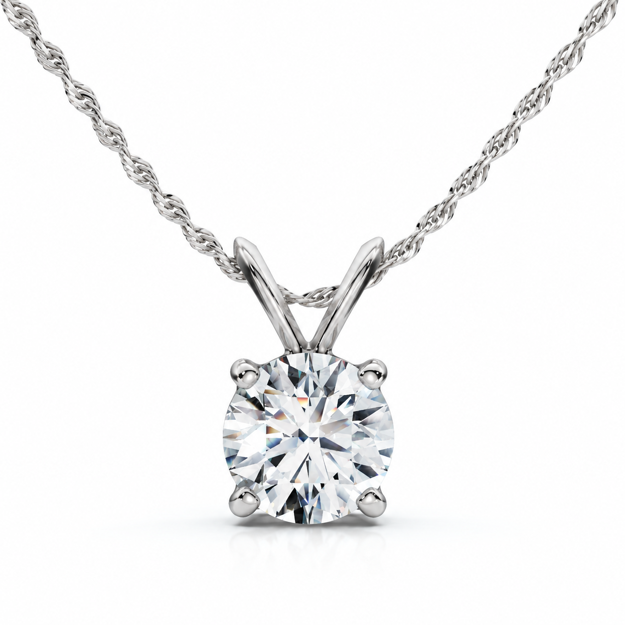 3/4Ct Solitaire Diamond Pendant 14k Gold Women's Necklace Lab Grown EF/VS (E-F, VS)