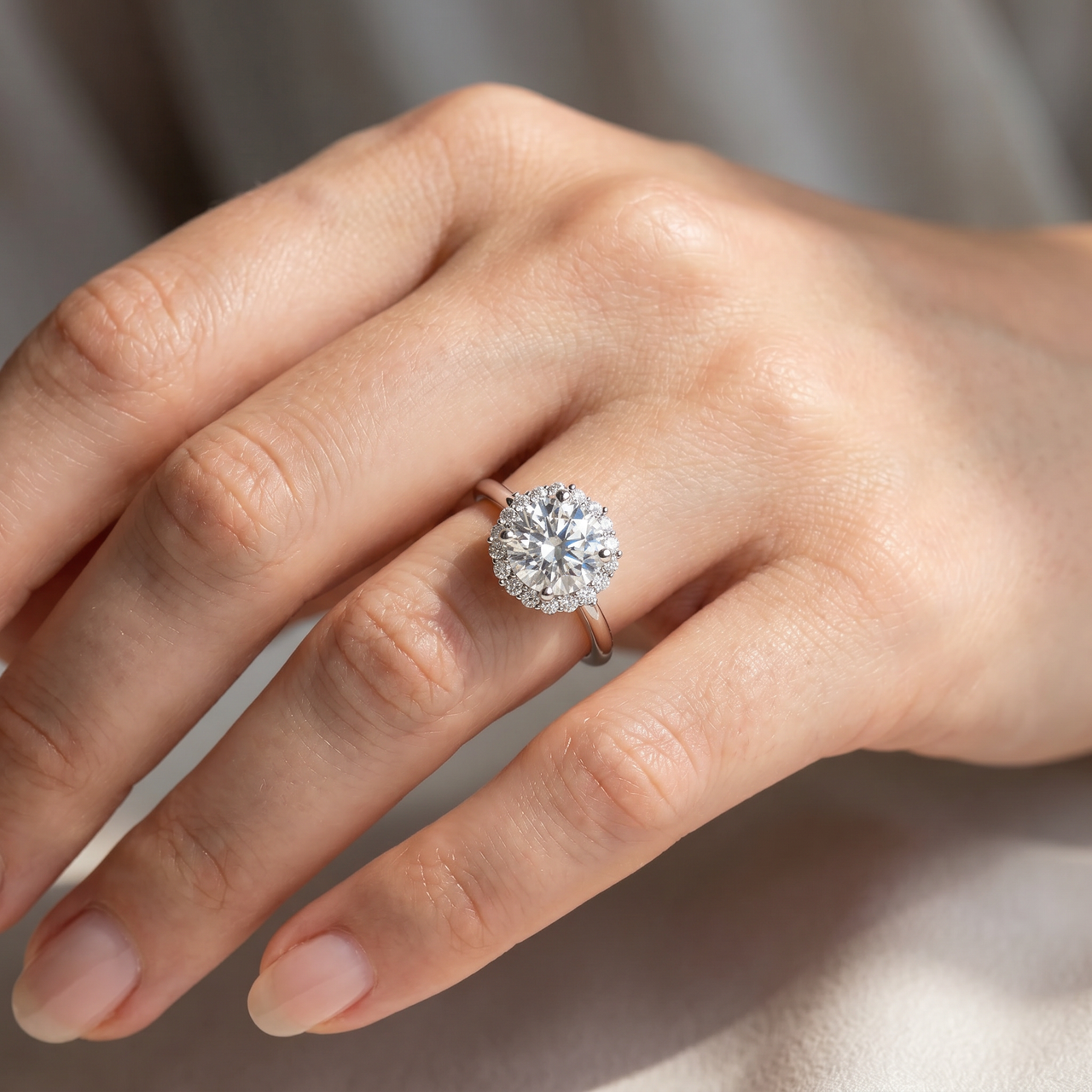 7/8Ct TW Sapling Diamond Engagement Ring 14k Gold or Platinum Lab Grown EF/VS (E-F, VS)