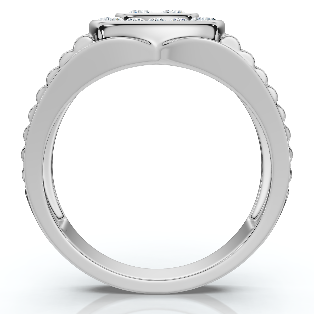 1/2Ct Men's Everett Diamond Wedding Ring 10k Gold Anniversary Band Lab Grown (F-G, VS)