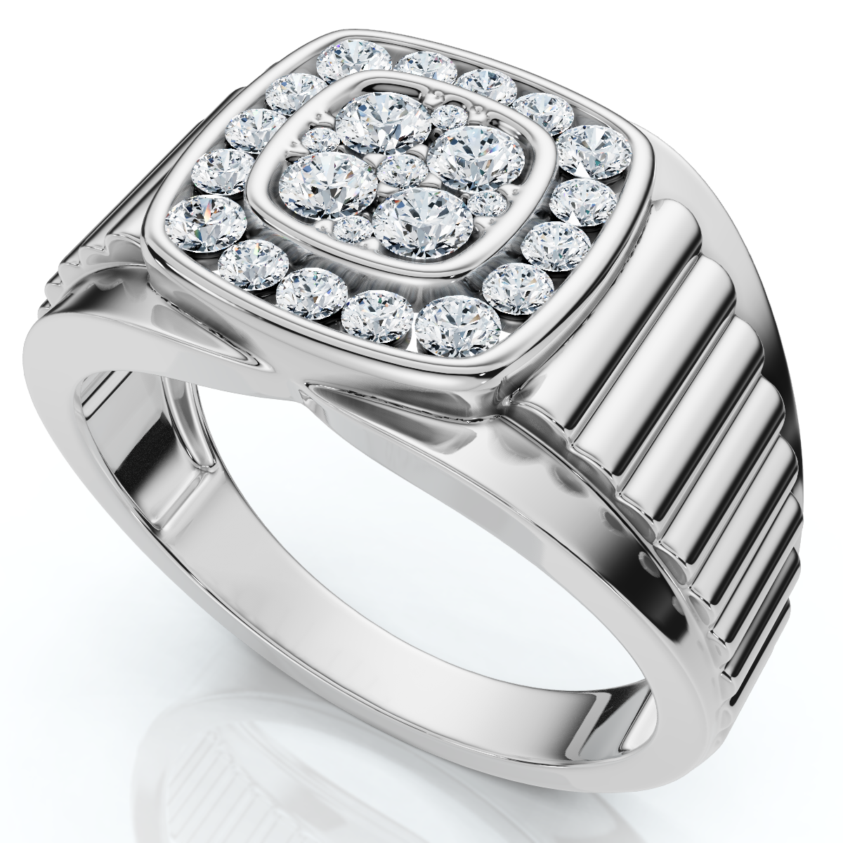 1/2Ct Men's Everett Diamond Wedding Ring 10k Gold Anniversary Band Lab Grown (F-G, VS)