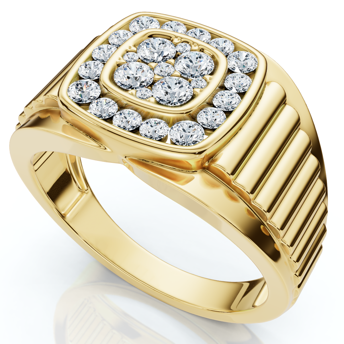 1/2Ct Men's Everett Diamond Wedding Ring 10k Gold Anniversary Band Lab Grown (F-G, VS)