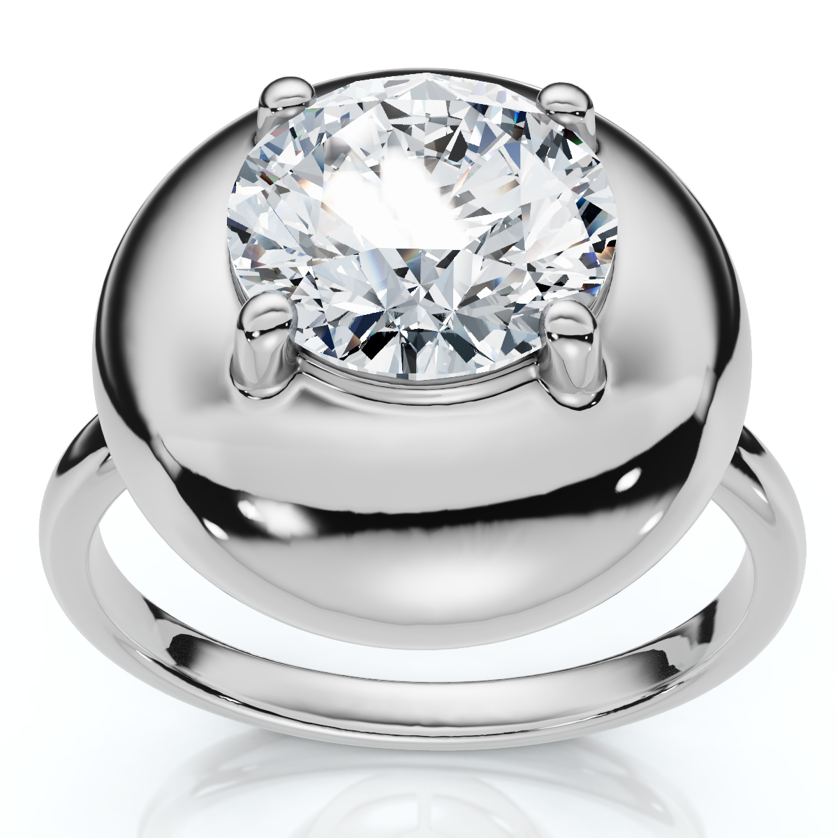 2Ct Diamond Bezel Stackable Button Engagement Ring Lab Grown (F-G, VS)