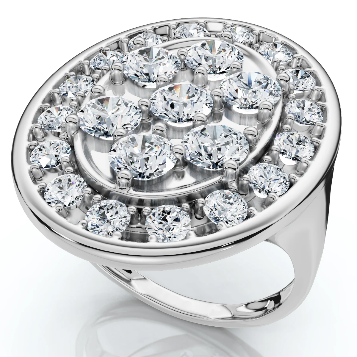 2 5/8Ct Diamond Statement 10k Gold Ring Lab Grown (F-G, VS)