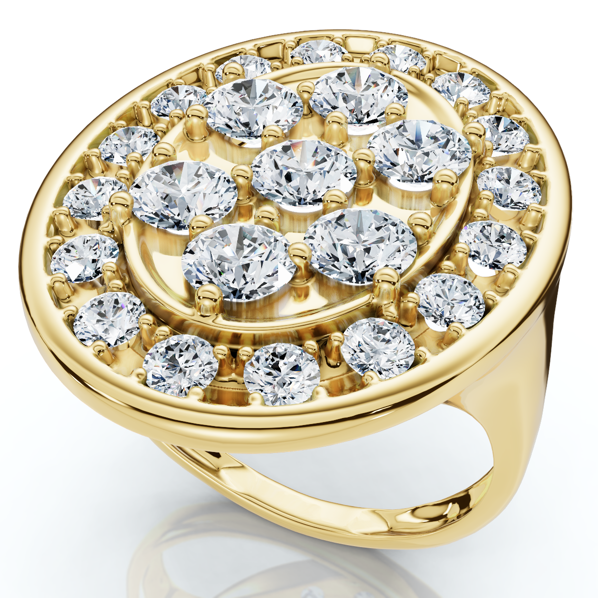 2 5/8Ct Diamond Statement 10k Gold Ring Lab Grown (F-G, VS)
