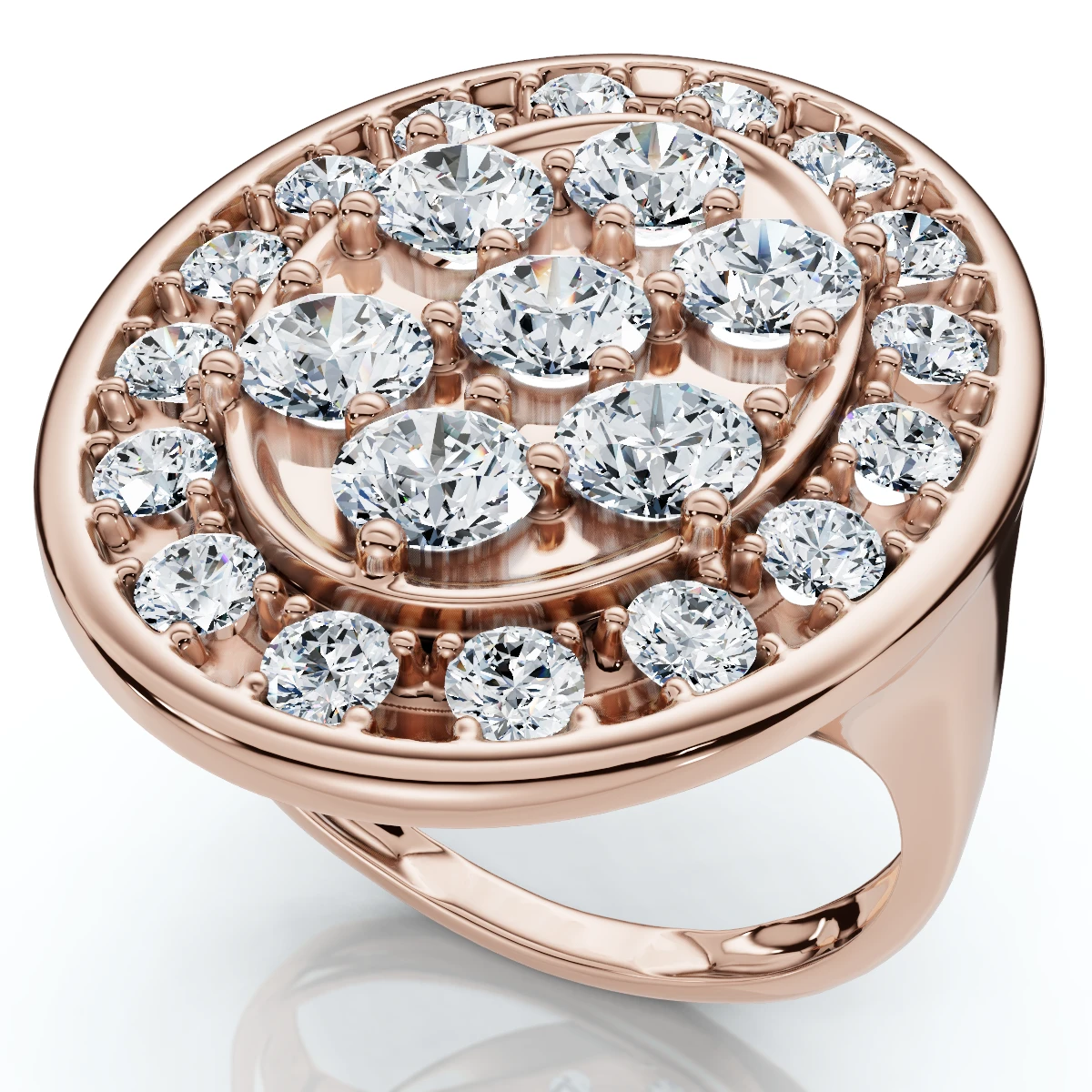 2 5/8Ct Diamond Statement 10k Gold Ring Lab Grown (F-G, VS)