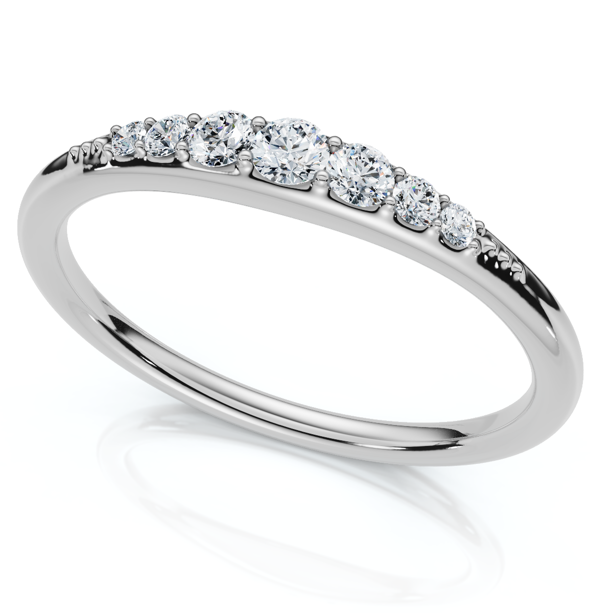 Stackable Graduated Diamond Anniversary Wedding Ring 14k Gold or Pt Lab Grown (E-F, VS)