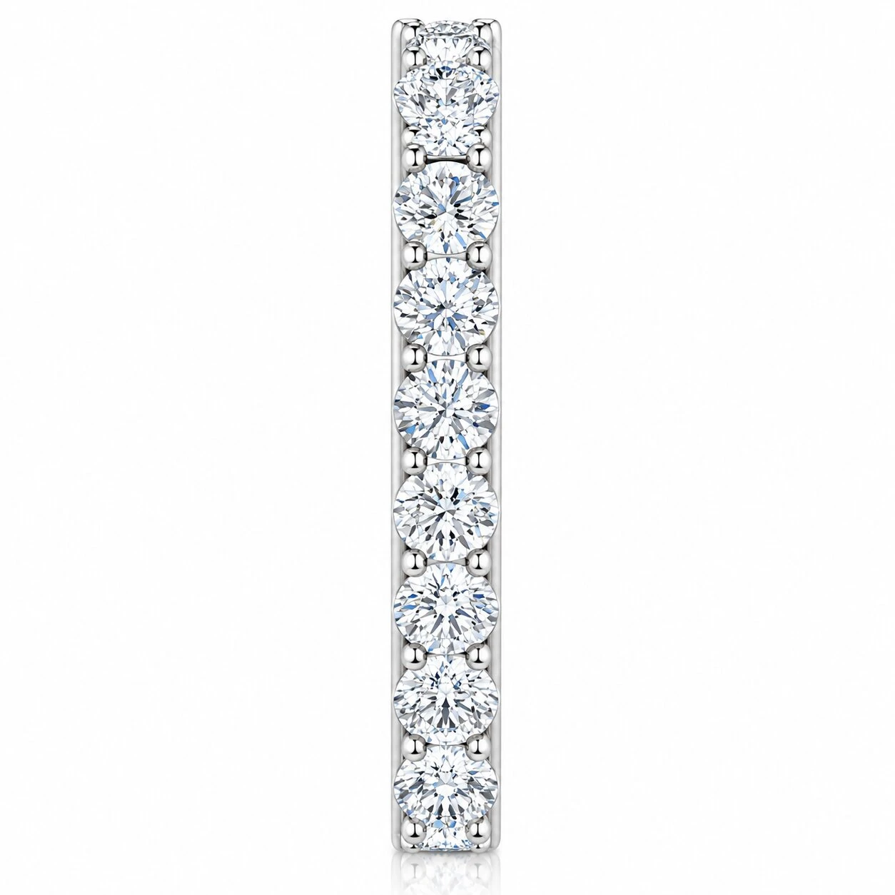 1 1/2Ct Natural Diamond Certified Eternity Ring Wedding 14k White Gold Size 4 (K-L, I2-I3)