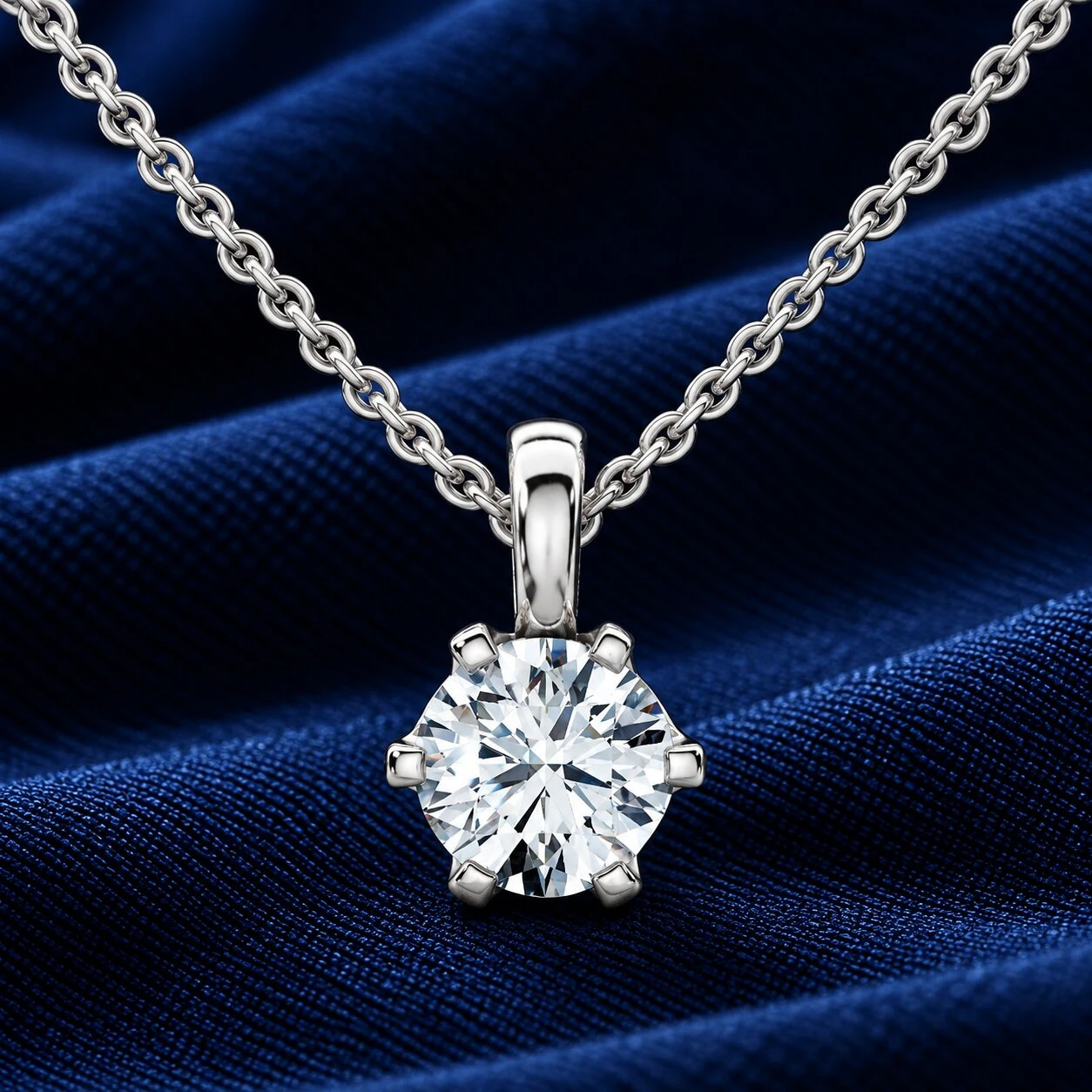 1/4Ct Round Solitaire Brilliant Cut Lab Grown Diamond Pendant 18" Necklace (E-F, VS)