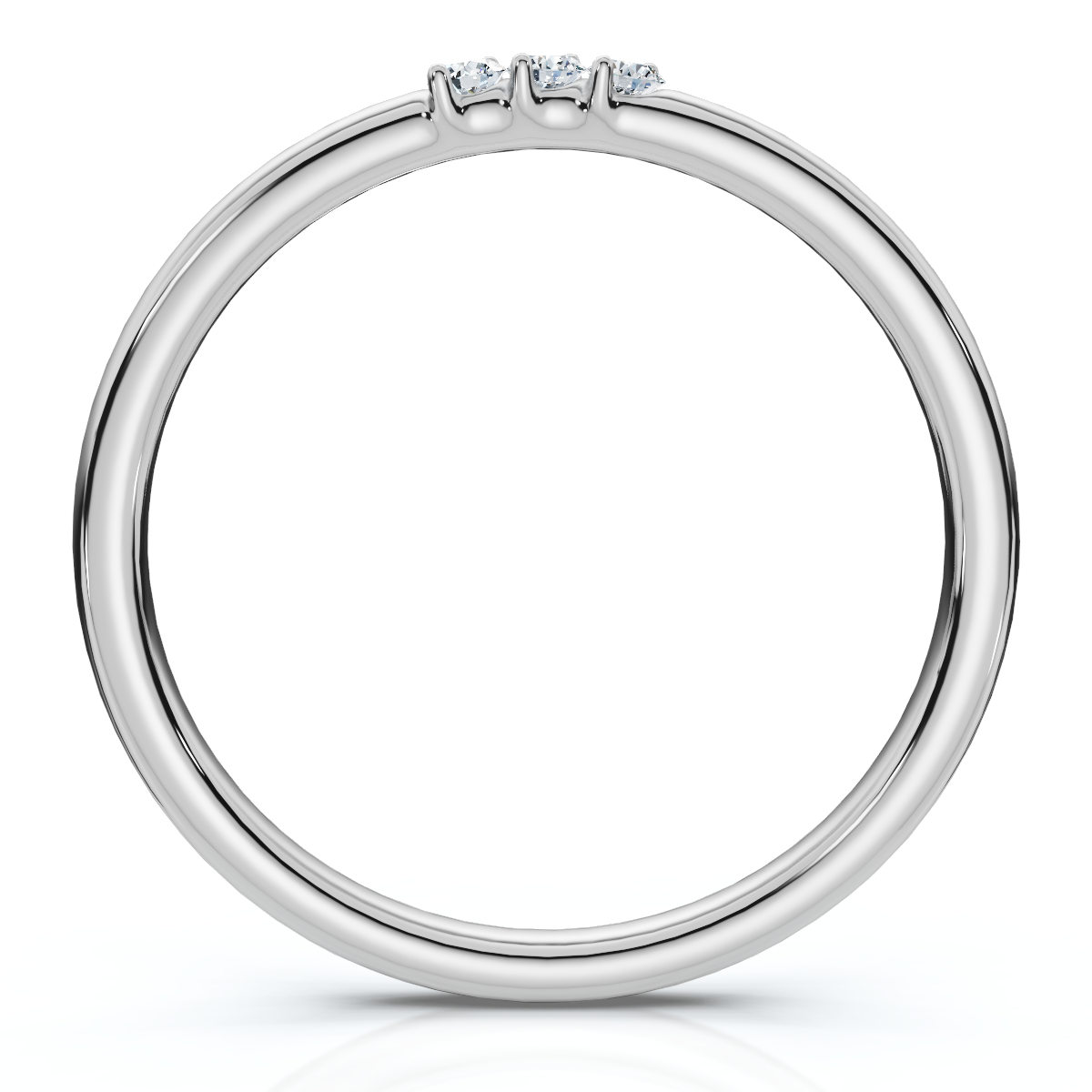 Delicate Diamond 3-Stone Minimalist Anniversary Wedding Ring 14k Gold Lab Grown (E-F, VS)