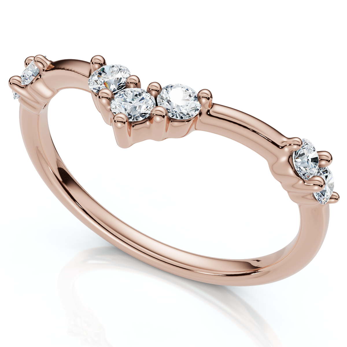 1/4Ct Diamond Diamond Guard Wedding Stack Ring 14k Gold or Platinum Lab Grown (E-F, VS)