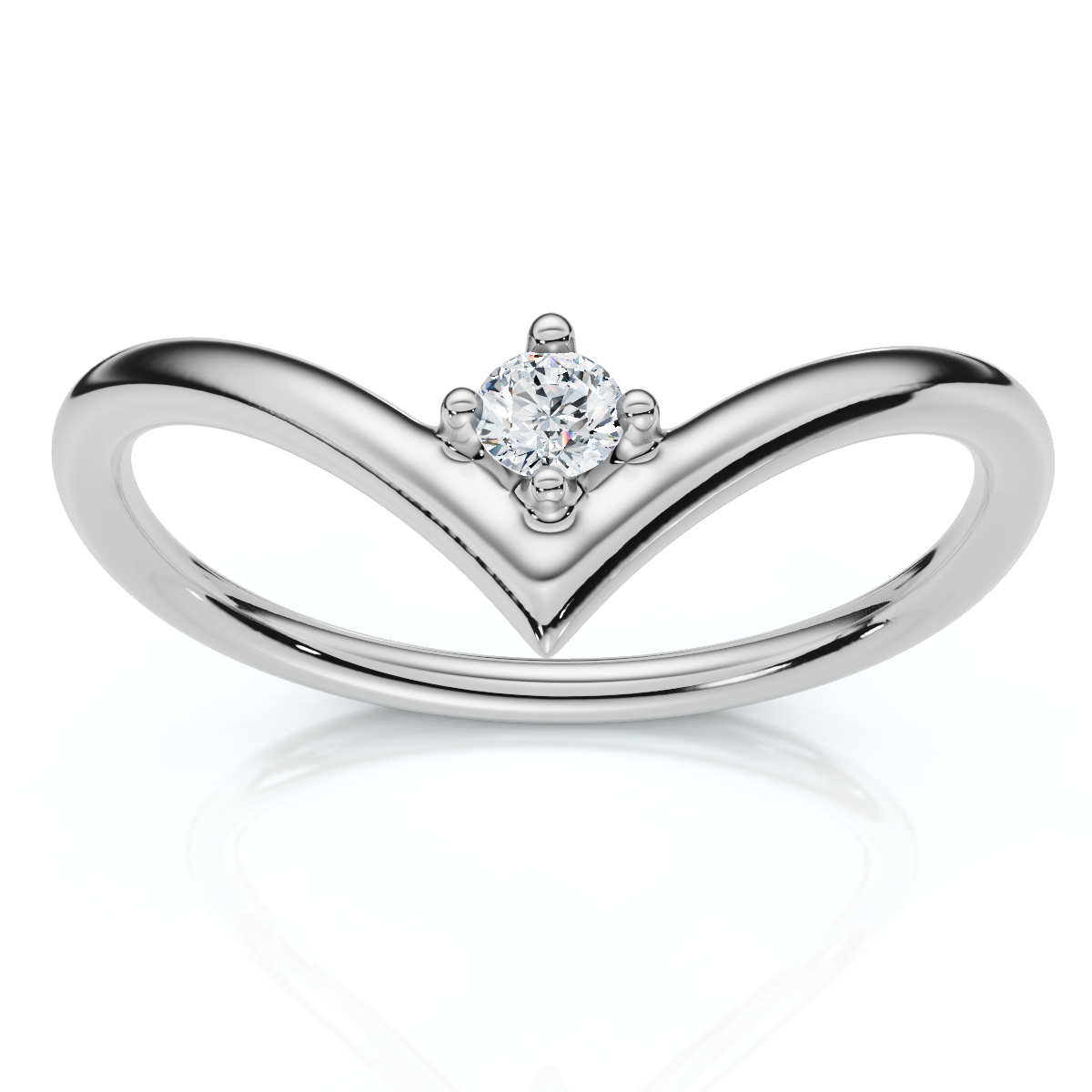 Diamond Stackable Chevron Wedding Ring 14k Gold Lab Grown (E-F, VS)