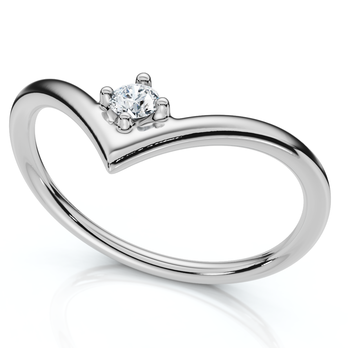 Diamond Stackable Chevron Wedding Ring 14k Gold Lab Grown (E-F, VS)