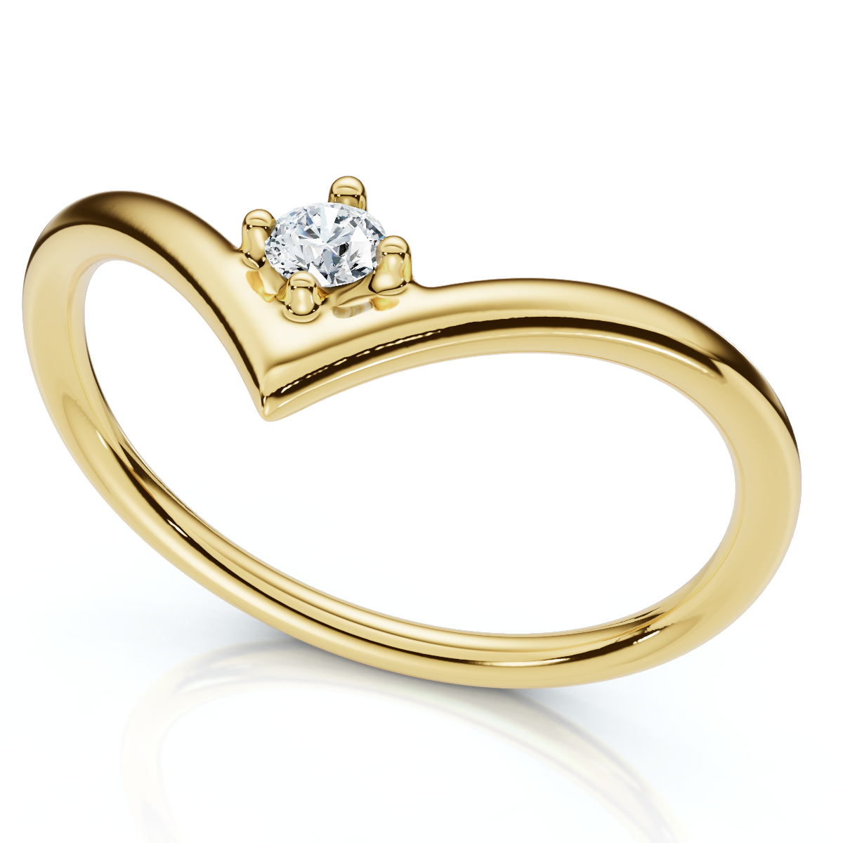 Diamond Stackable Chevron Wedding Ring 14k Gold Lab Grown (E-F, VS)