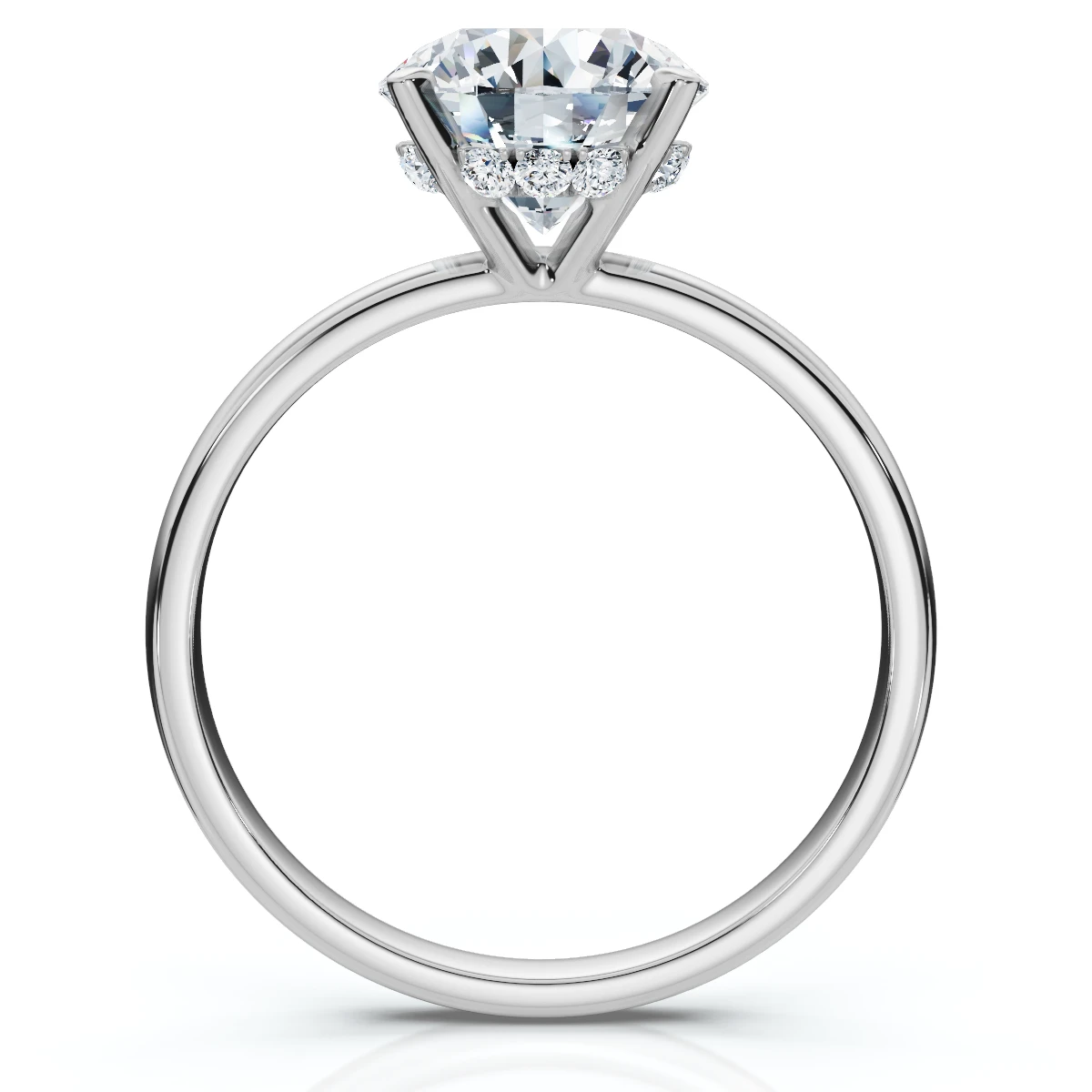 Certified 2 1/10Ct Hidden Halo Diamond Engagement Ring 14k Gold or Pt Lab Grown (E-F, VS)