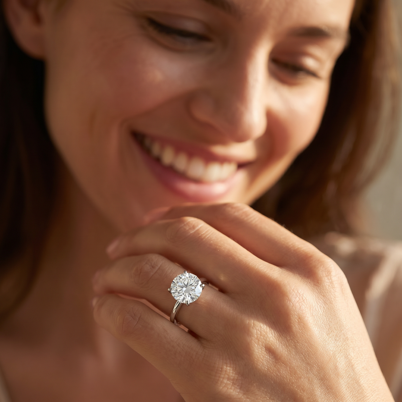 Certified 2 1/10Ct Hidden Halo Diamond Engagement Ring 14k Gold or Pt Lab Grown (E-F, VS)