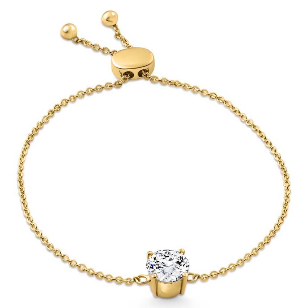 Certified 2Ct Diamond Solitaire Slider Bracelet 14k Gold Lab Grown (F-G, VS)