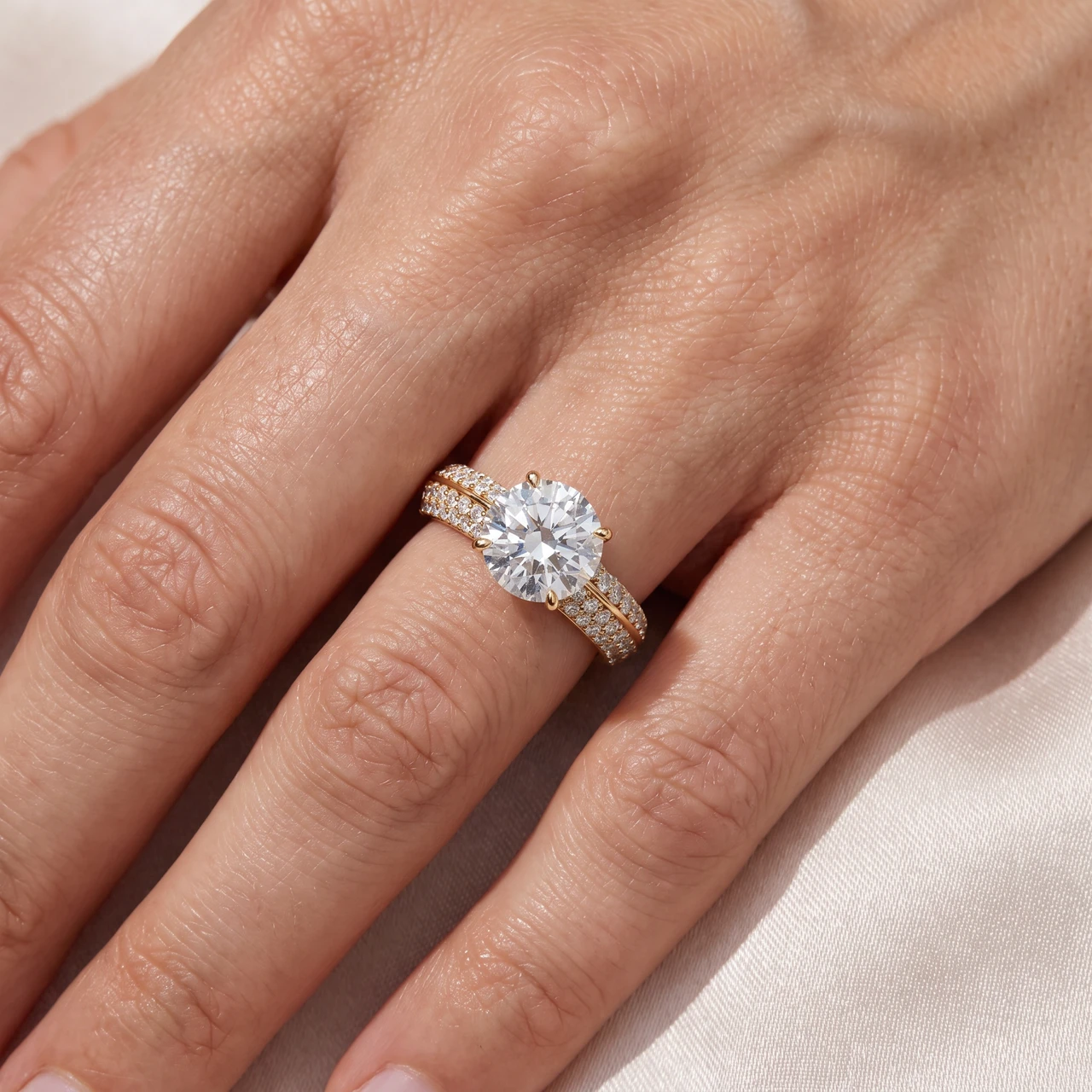 Certified 2 1/2Ct Kayle Diamond Engagement Ring 14k Gold or Platinum Lab Grown (E-F, VS)