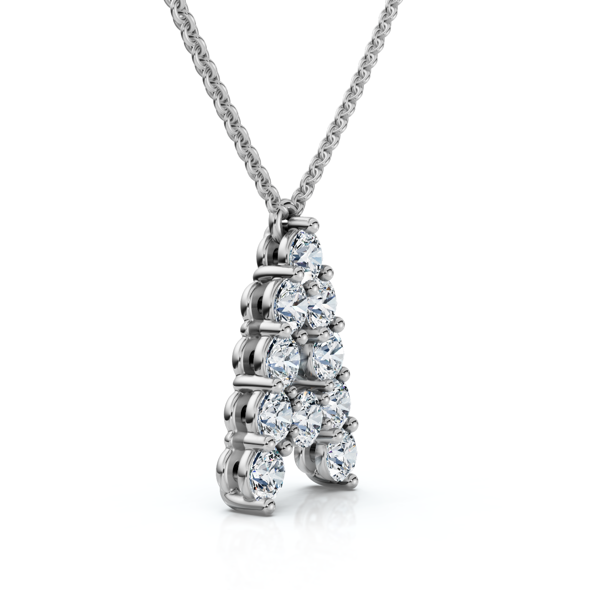 1Ct Diamond Initial "A" Pendant 14k Gold 18" Necklace Lab Grown 5/8" Tall (E-F, VS)