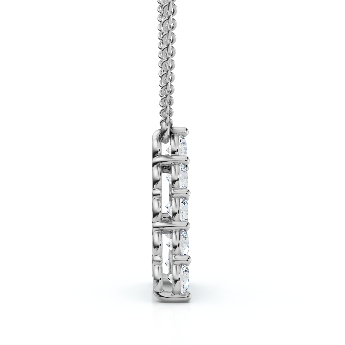 1Ct Diamond Initial "A" Pendant 14k Gold 18" Necklace Lab Grown 5/8" Tall (E-F, VS)