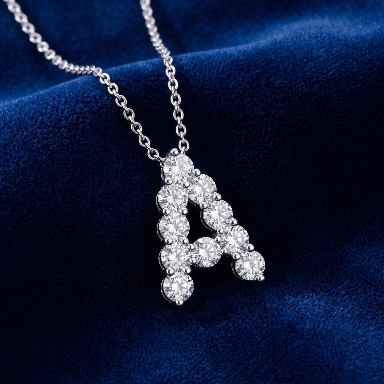 1Ct Diamond Initial "A" Pendant 14k Gold 18" Necklace Lab Grown 5/8" Tall (E-F, VS)