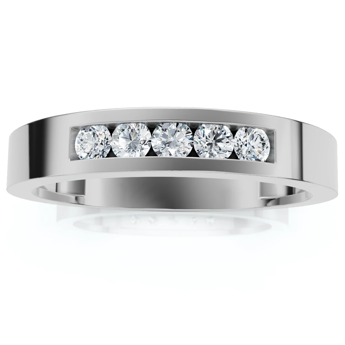 Men's 1/4Ct Channel Set Diamond Wedding Ring 14k Gold Lab Grown (E-F, VS)