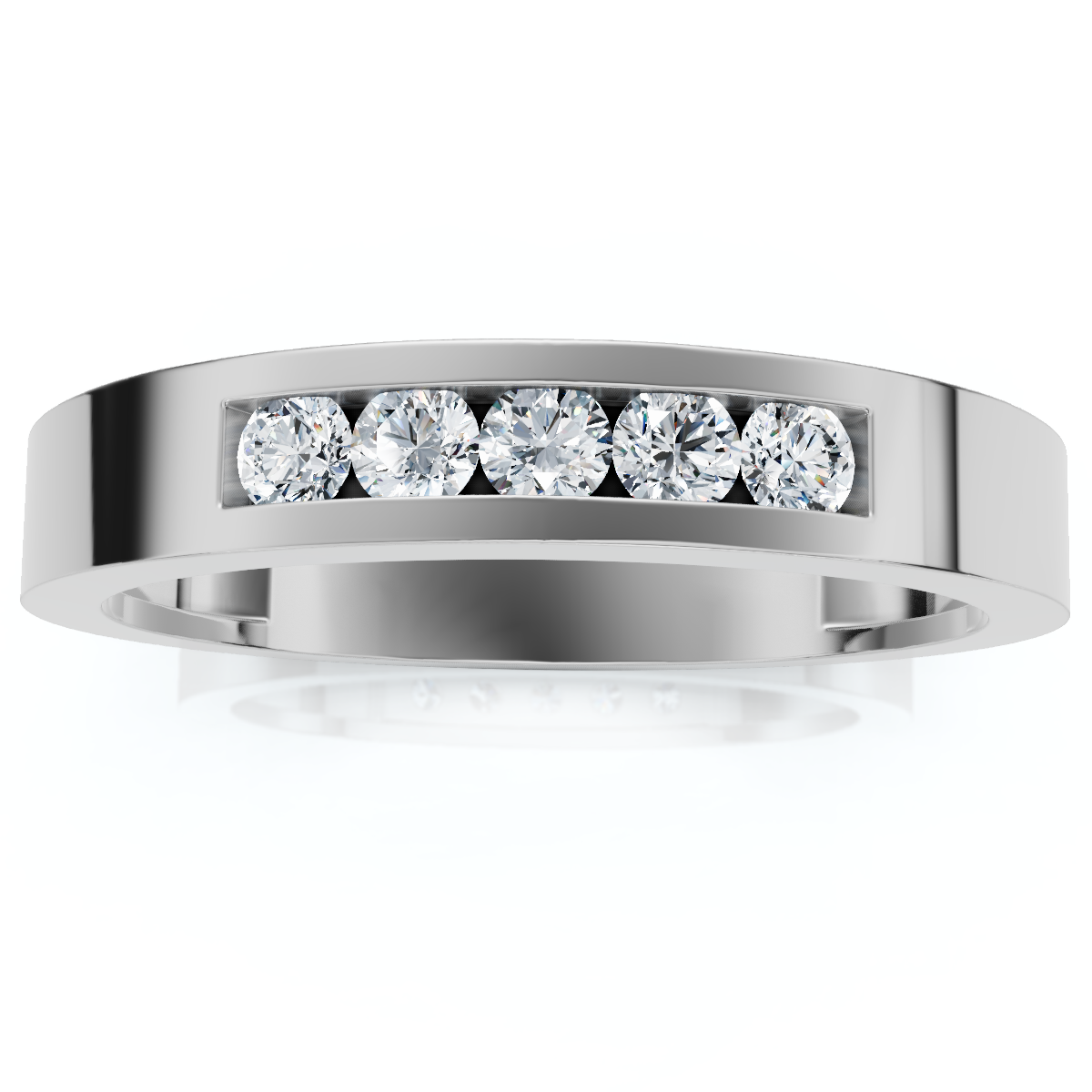 Men's 1/4Ct Channel Set Diamond Wedding Ring 14k Gold Lab Grown (E-F, VS)