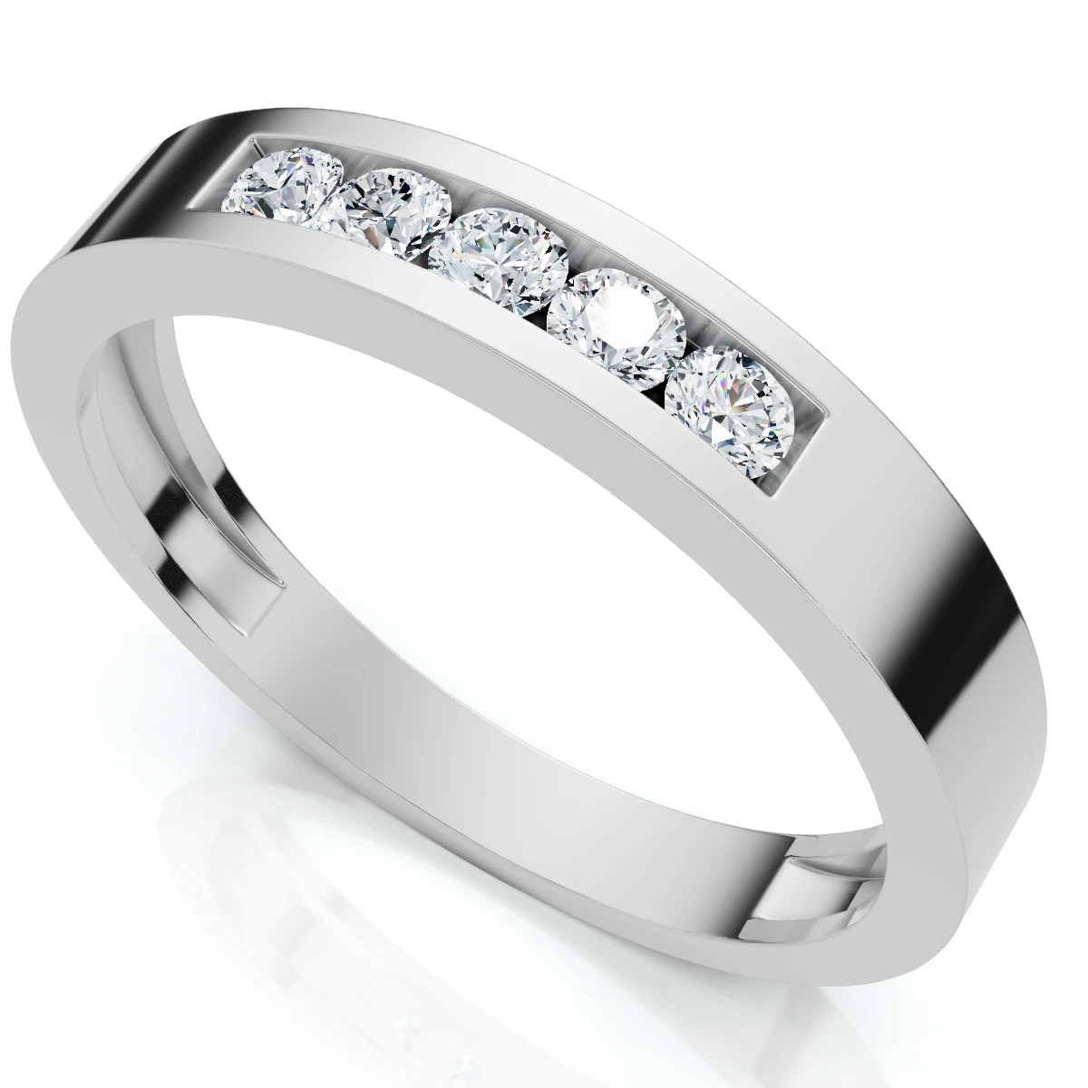 Men's 1/4Ct Channel Set Diamond Wedding Ring 14k Gold Lab Grown (E-F, VS)