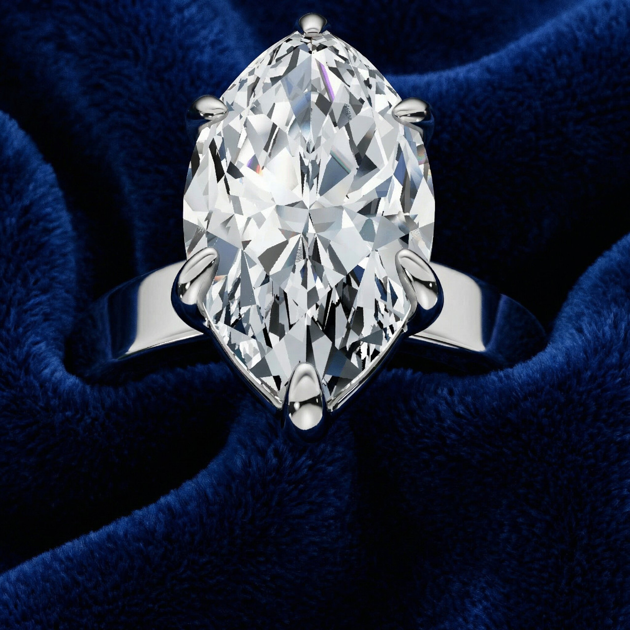 Certified 2Ct Marquise Cut Flat Cigar Band Engagement Ring 14k Gold Lab Grown (F-G, VS)