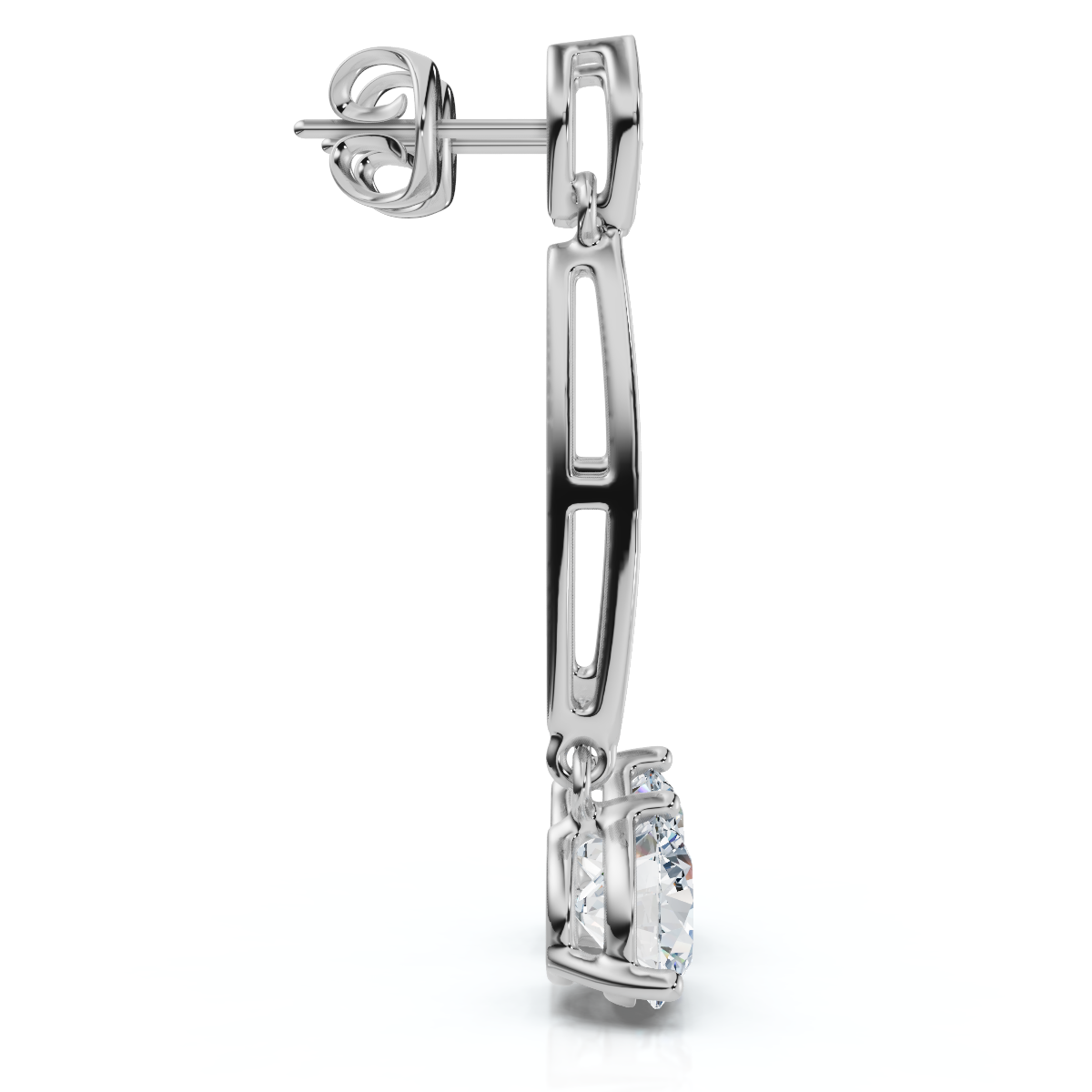 1 5/8Ct Drop Dangle Earrings 14k Gold Lab Grown (F-G, VS)