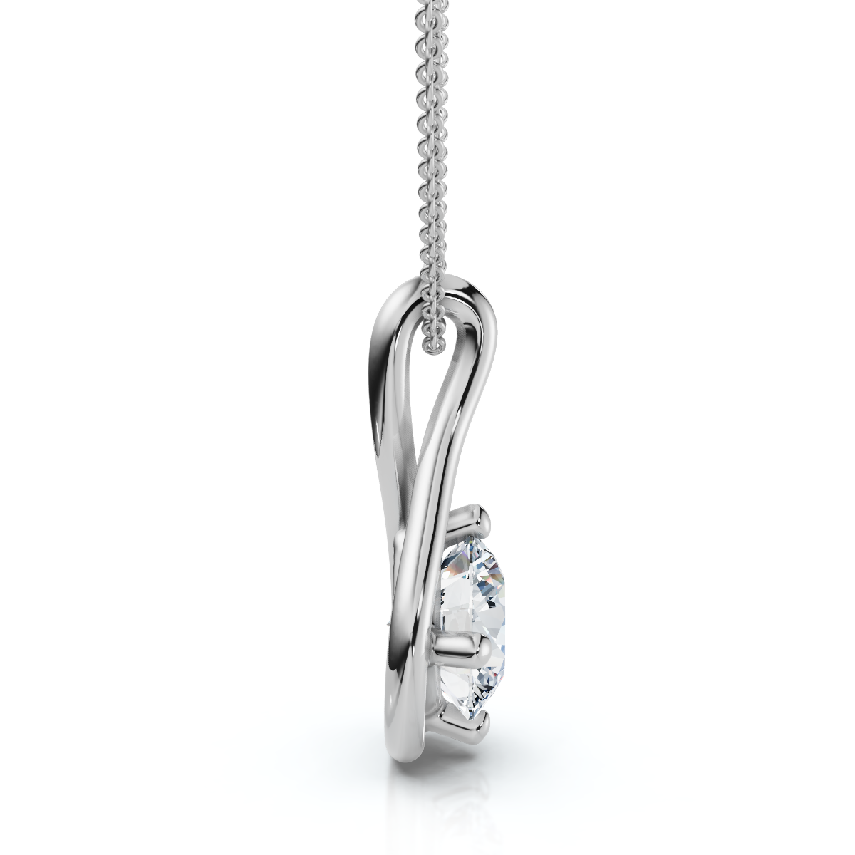 1Ct Diamond Infinity Pendant 14k Gold Necklace 18" Lab Grown EF/VS (E-F, VS)