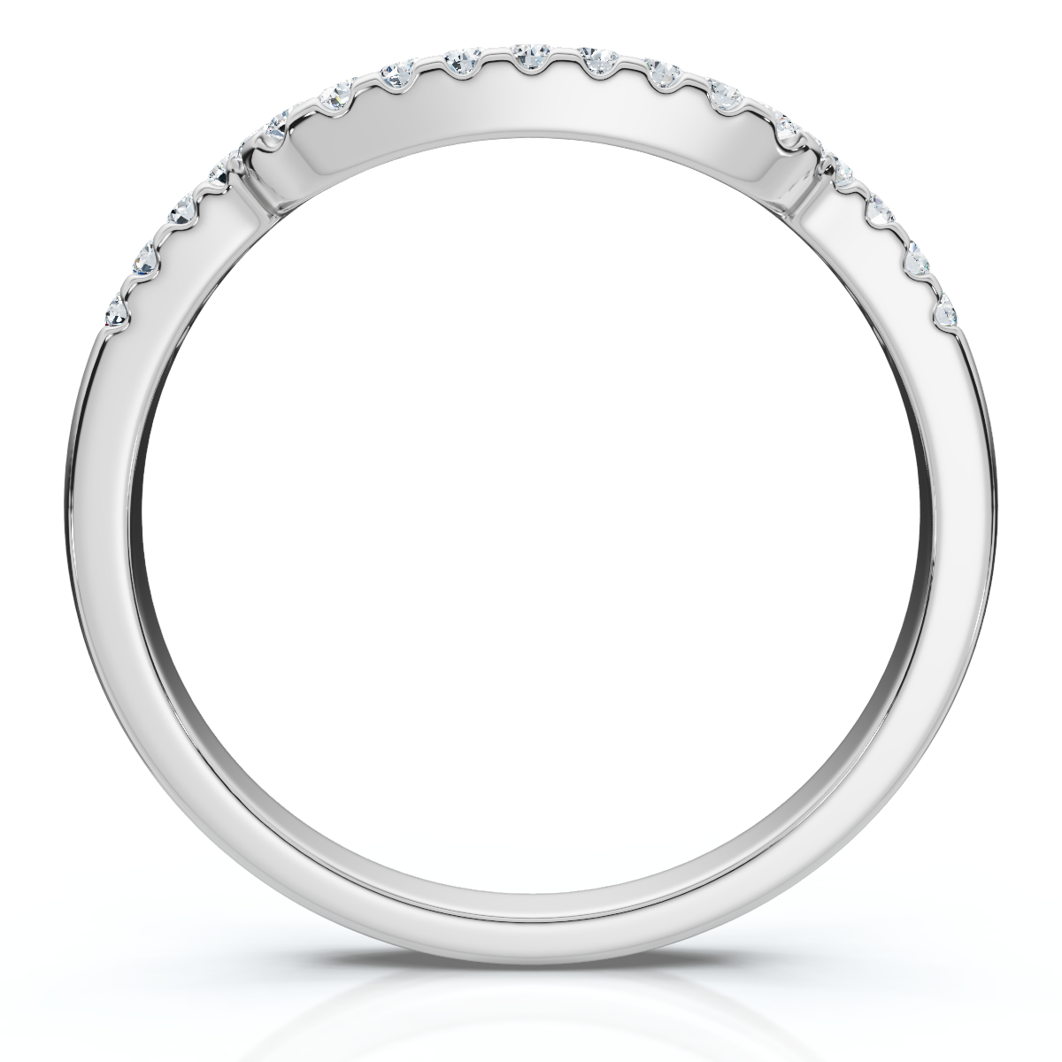 Diamond Insert Wedding Guard Band 14k Gold or Palatinum Lab Grown EF/VS (E-F, VS)