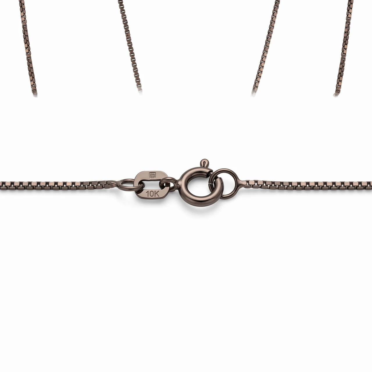 18" 14K Black Gold Italian Handmade Box Chain Necklace