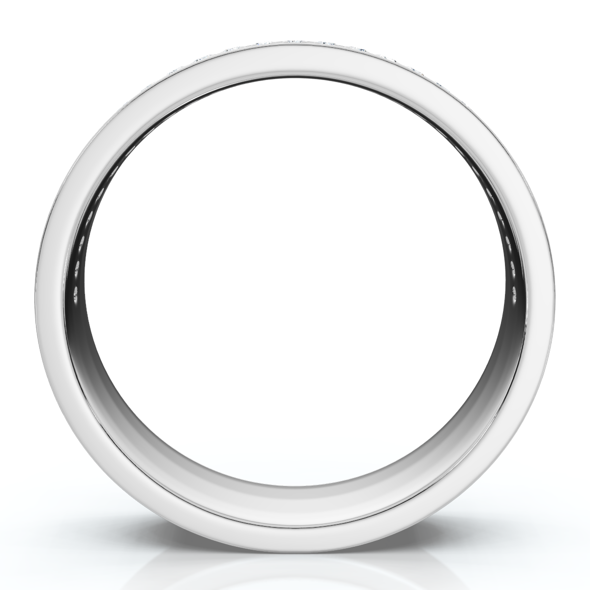 Men's Diamond Wedding Ring High Polished 14k Gold or Platinum Lab Grown (E-F, VS)