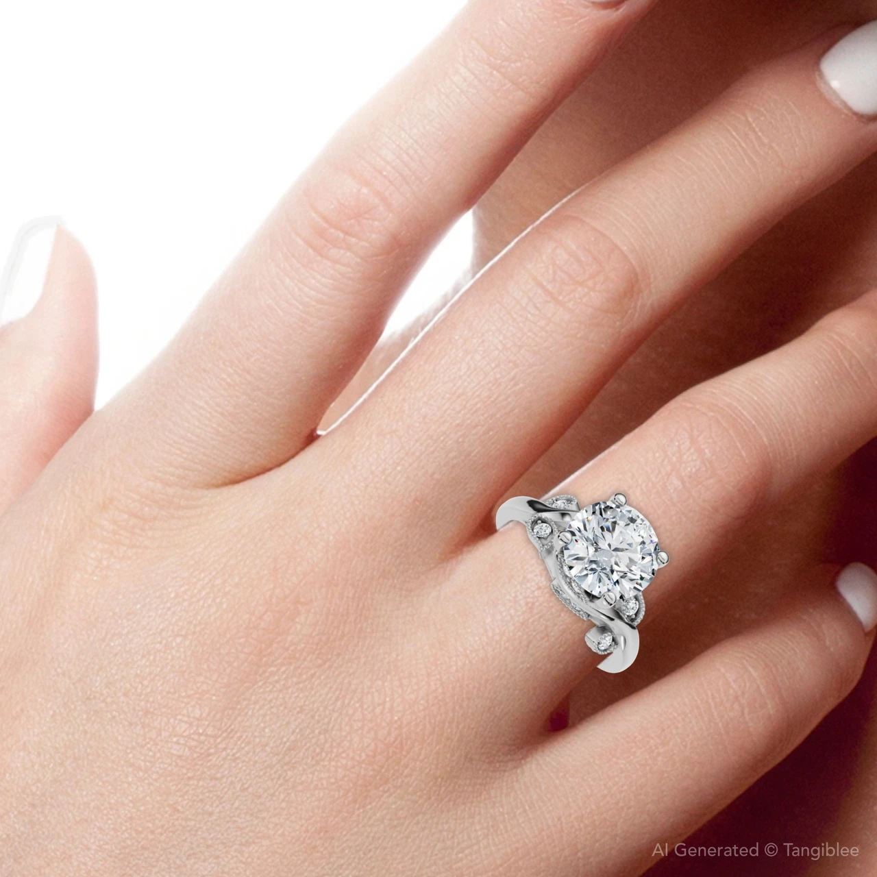 1 3/4Ct Rose Diamond Engagement Ring 14k Gold or Platinum Lab Grown (E-F, VS)