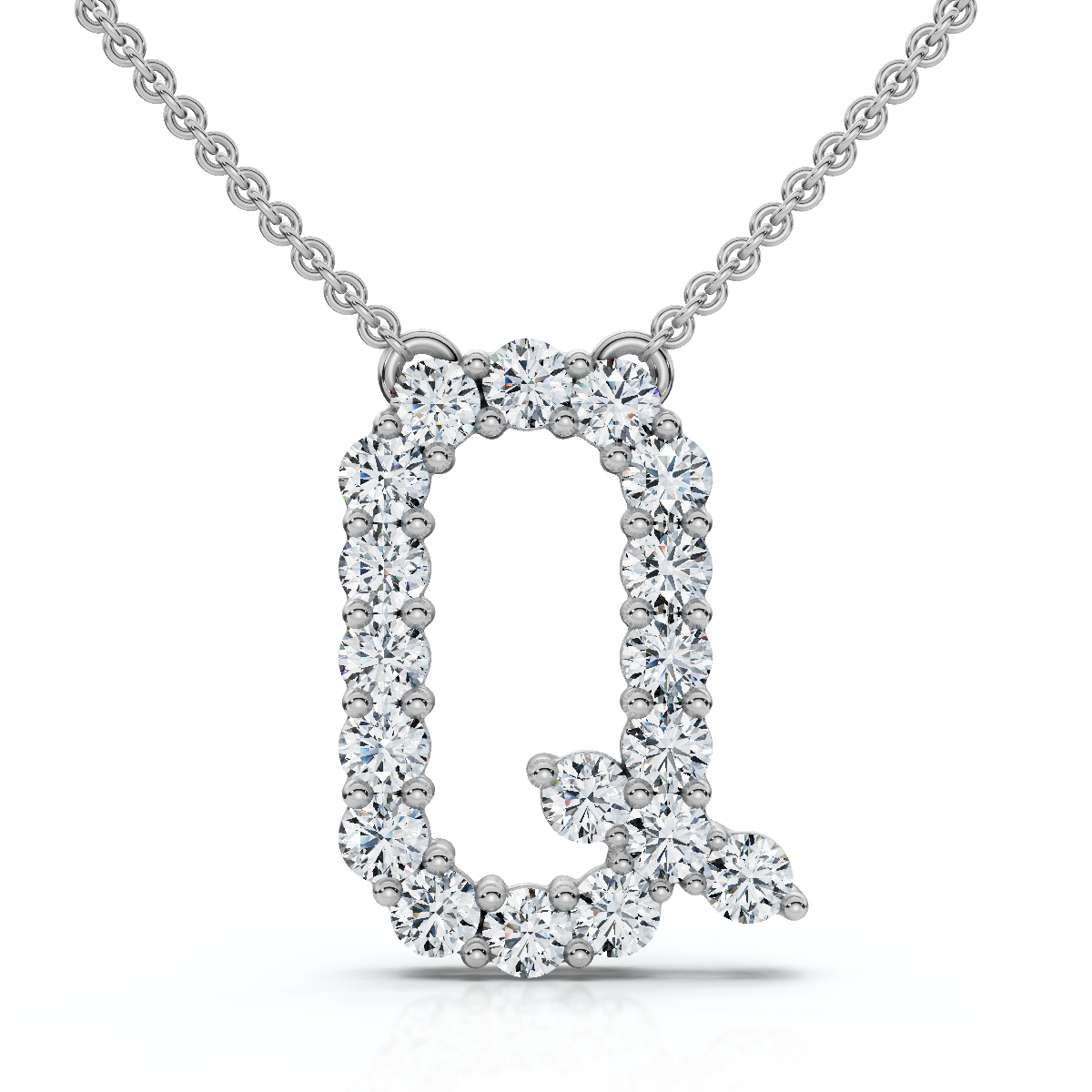 1Ct Diamond Initial "R" Pendant 14k Gold 18" Necklace Lab Grown 5/8" Tall (E-F, VS)