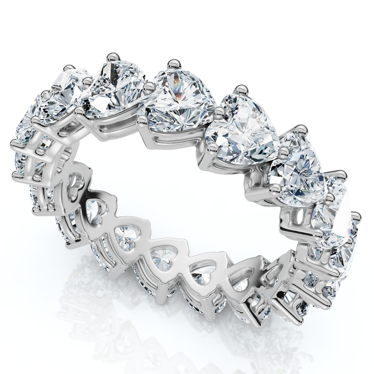 3/4Ct Heart Shape Diamond Eternity Wedding Ring 14k Gold or