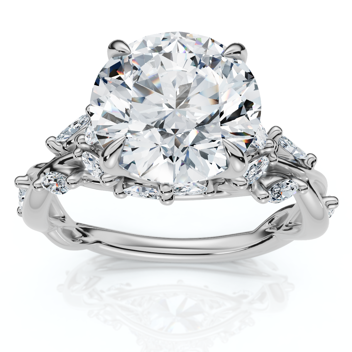 Certified 3Ct Garden Diamond Engagement Ring 14k Gold or Platinum Lab Grown (E-F, VS)