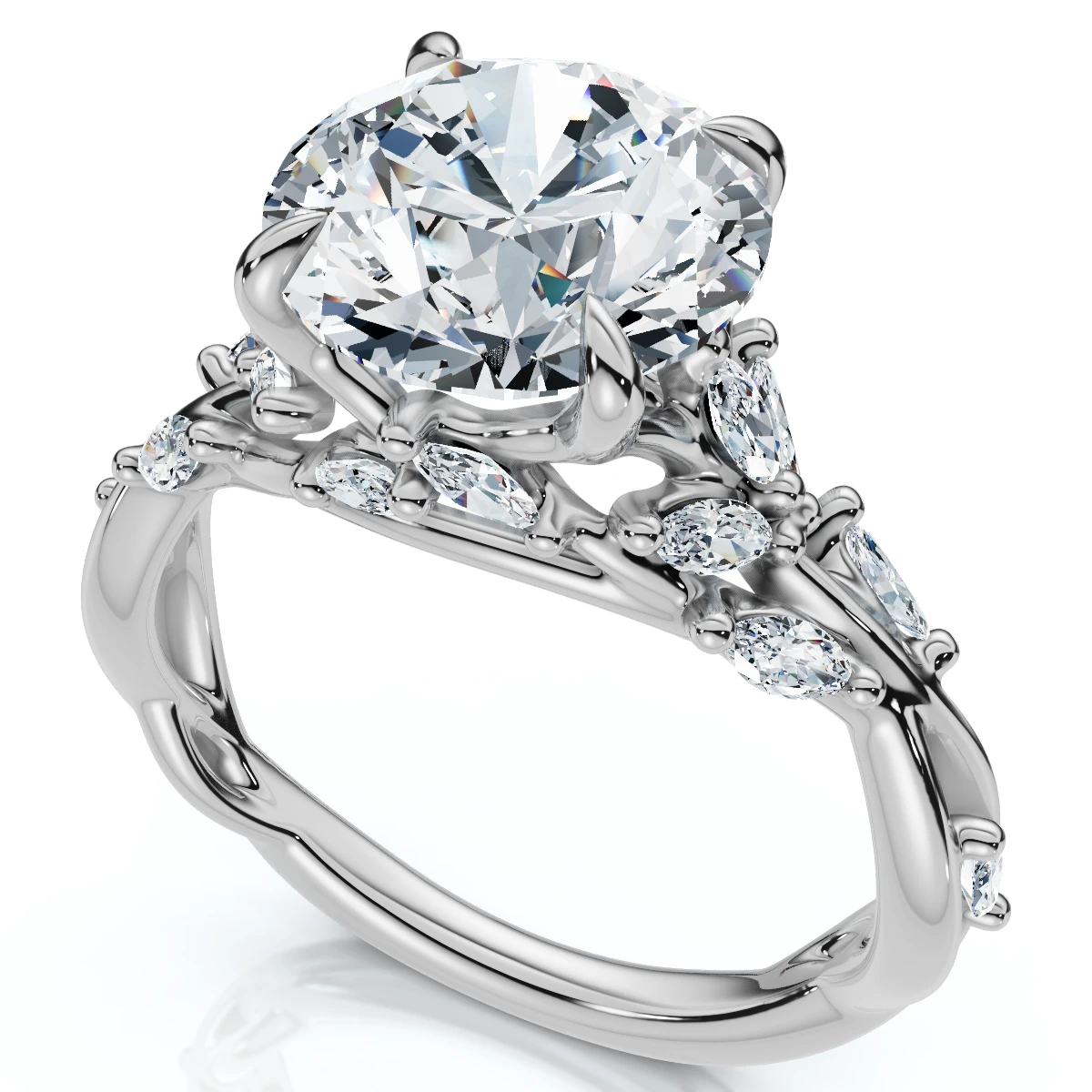 Certified 3Ct Garden Diamond Engagement Ring 14k Gold or Platinum Lab Grown (E-F, VS)