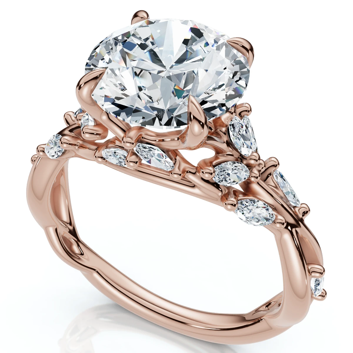 Certified 3Ct Garden Diamond Engagement Ring 14k Gold or Platinum Lab Grown (E-F, VS)