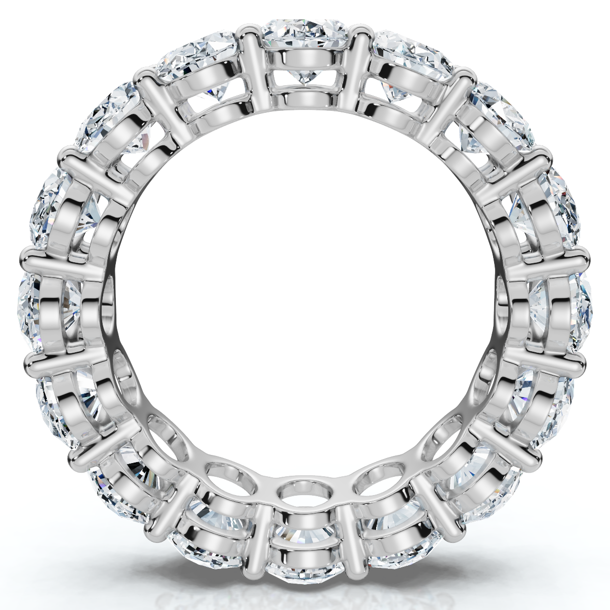 7Ct Oval Diamond Eternity Ring 14k Gold or Platinum Lab Grown (E-F, VS)