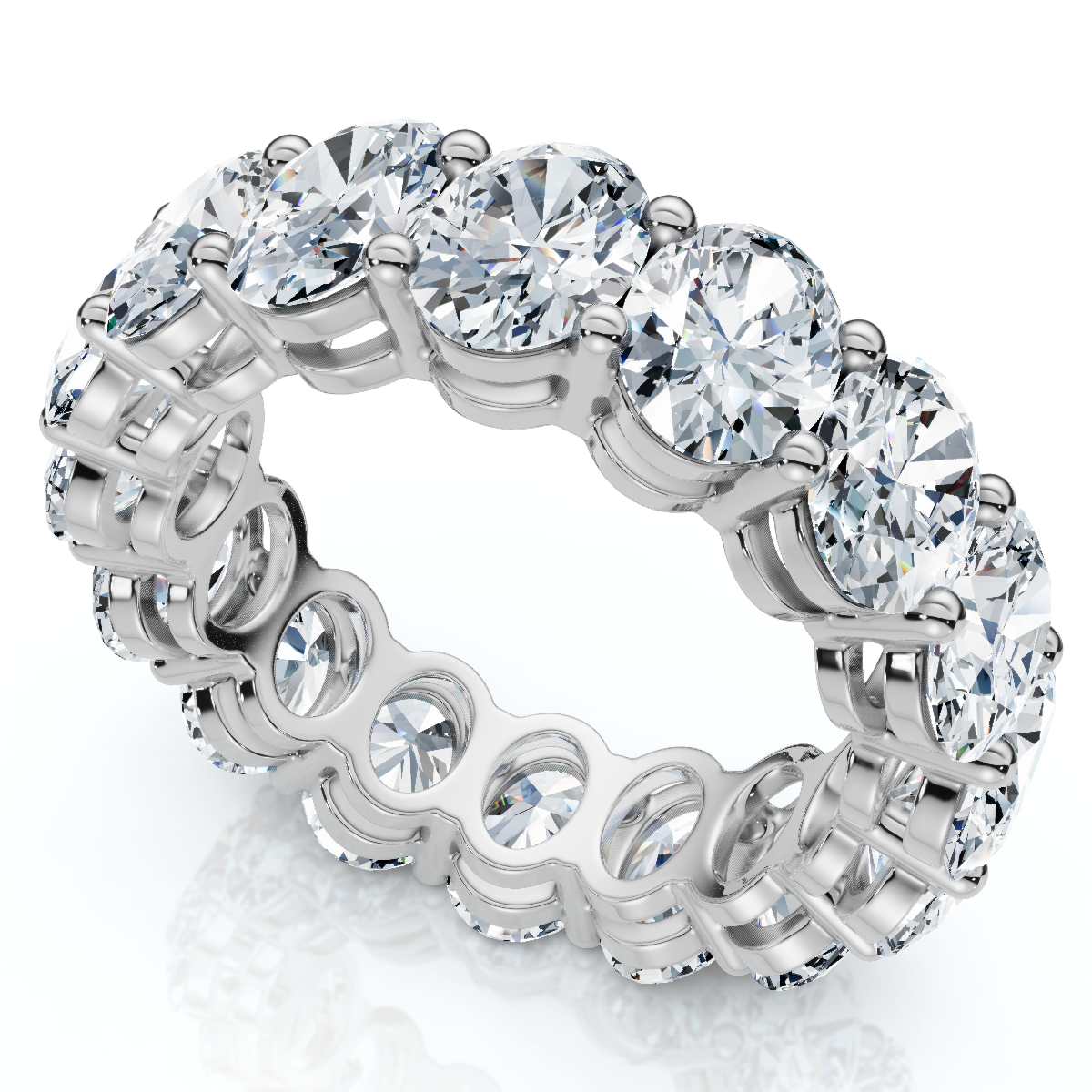 7Ct Oval Diamond Eternity Ring 14k Gold or Platinum Lab Grown (E-F, VS)