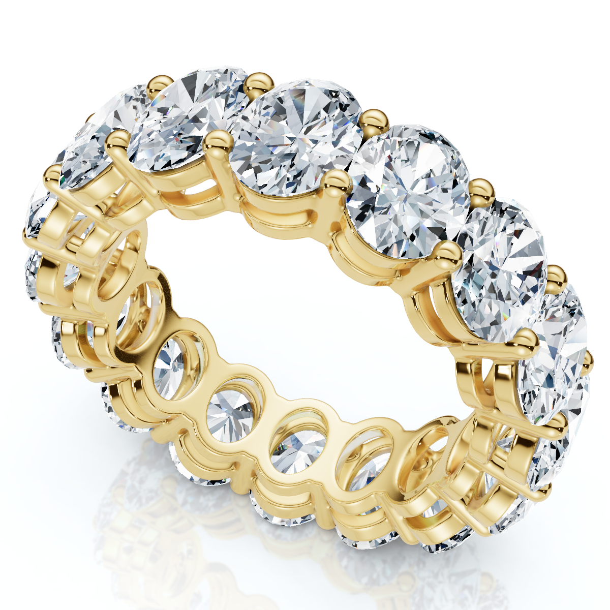 7Ct Oval Diamond Eternity Ring 14k Gold or Platinum Lab Grown (E-F, VS)