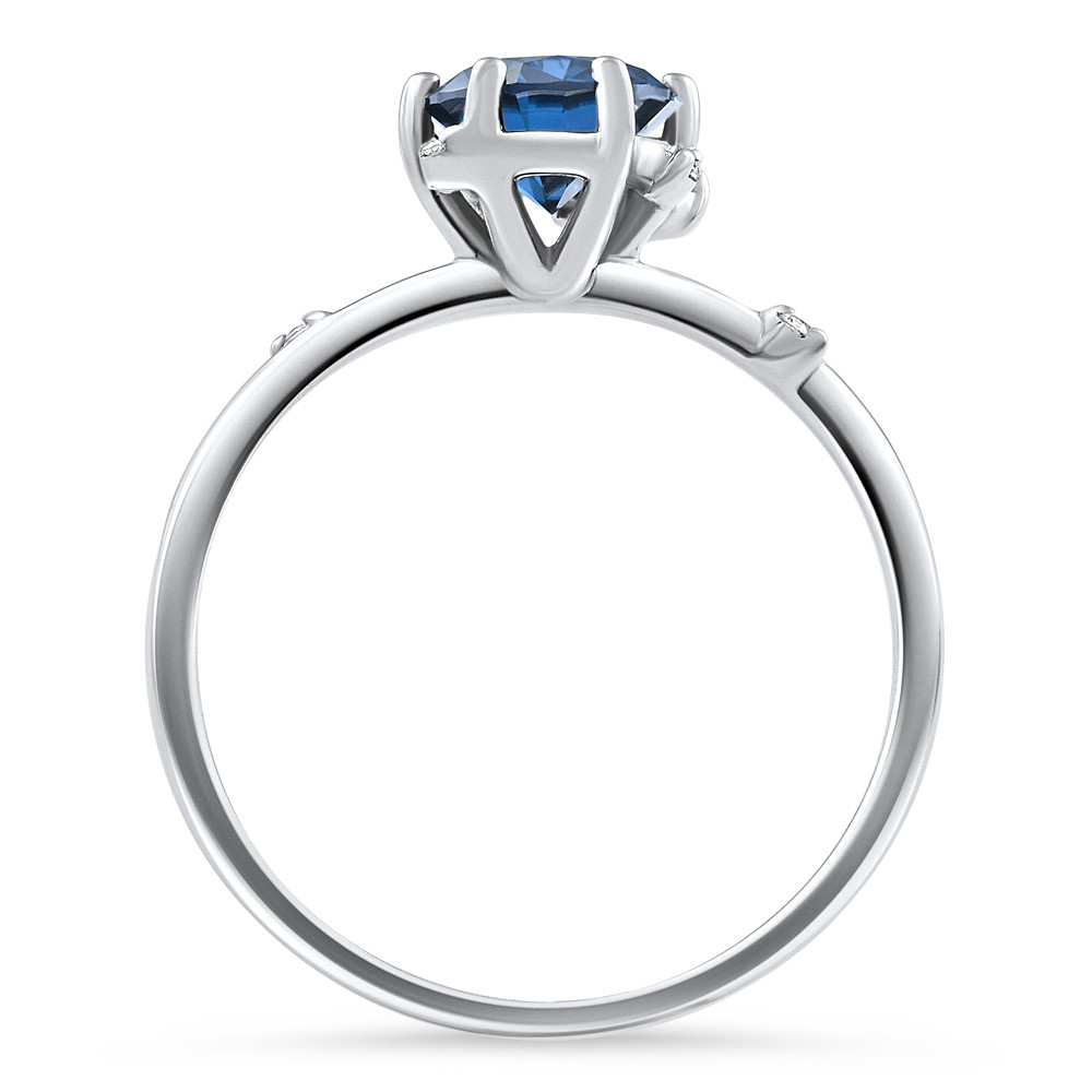 1Ct Blue Sapphire Diamond Lina Engagement Ring 14k Gold Lab Grown (E-F, VS)