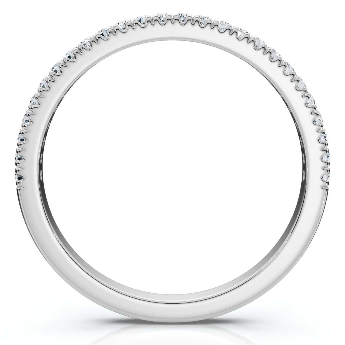 Pavé Diamond Thin Stackable Wedding Ring 14k Gold or Platinum Lab Grown EF/VS (E-F, VS)