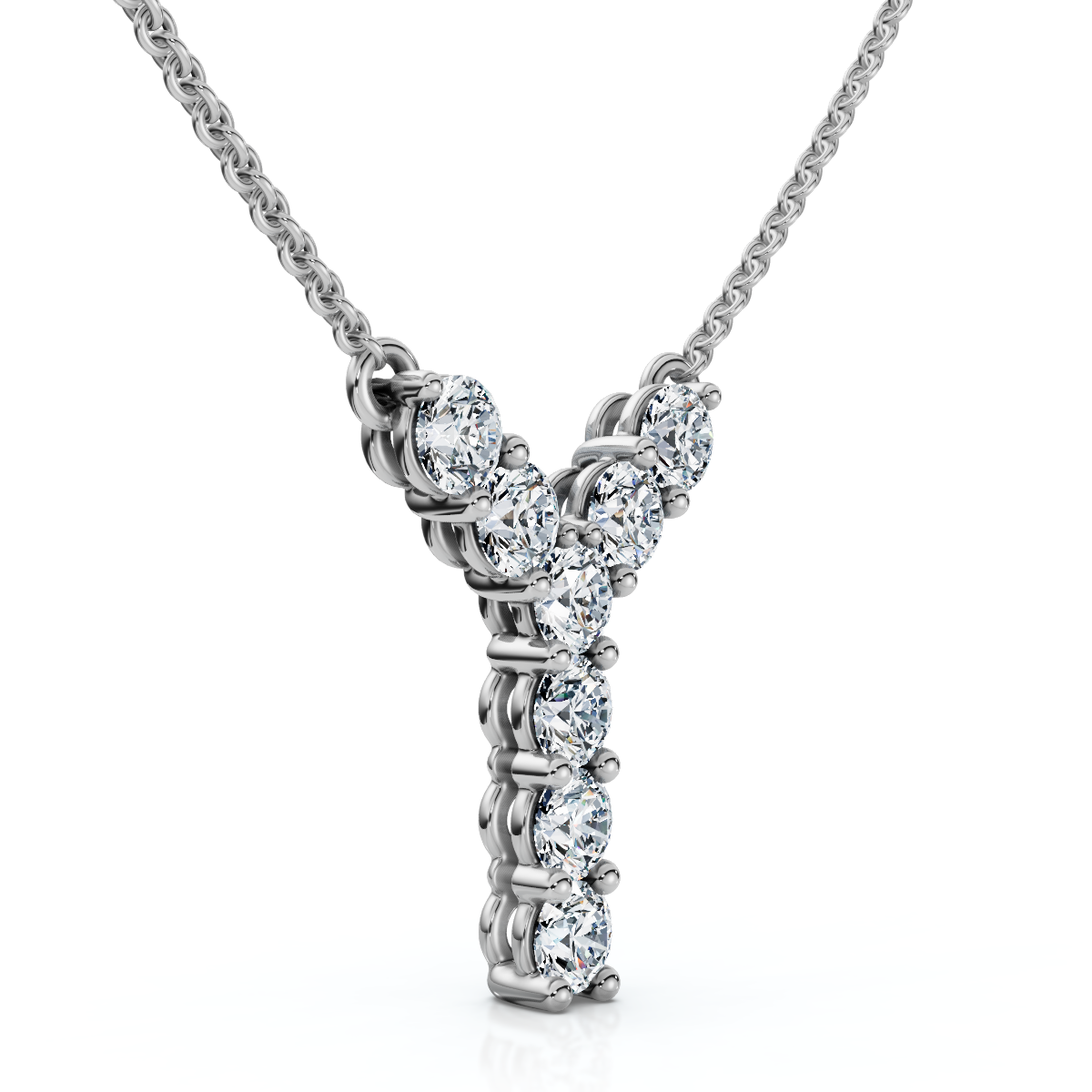 1Ct Diamond Initial "Y" Pendant 14k Gold 18" Necklace Lab Grown 5/8" Tall (E-F, VS)