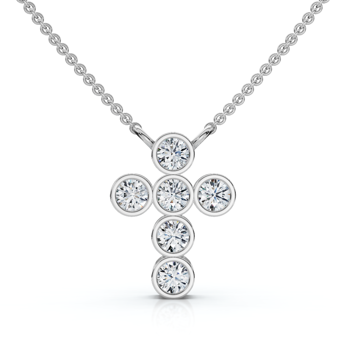 1/5Ct Diamond Cross Small Pendant Lab Grown 18" Necklace EF/VS (E-F, VS)