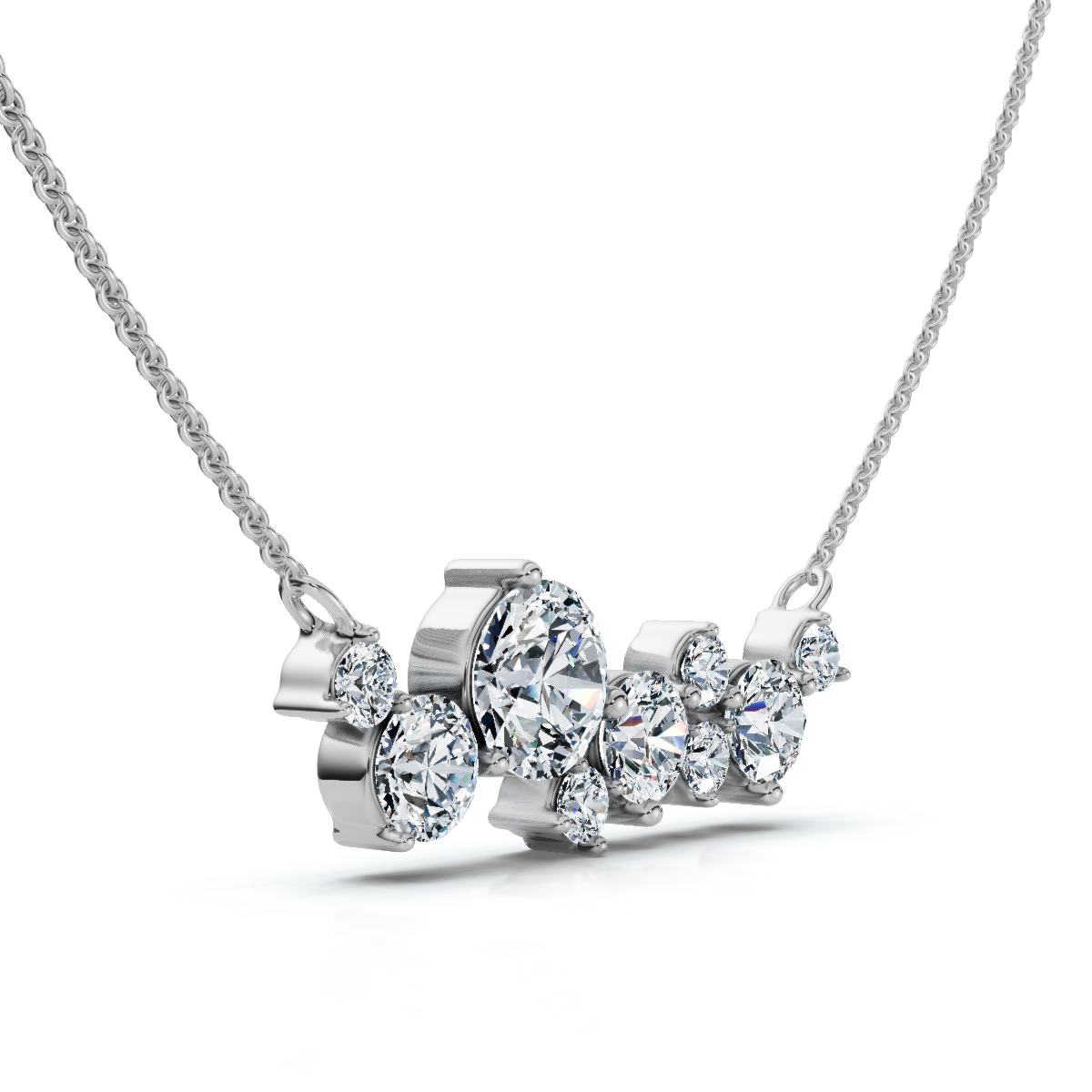 1Ct Diamond Constellation Pendant Lab Grown Necklace 18" Chain (E-F, VS)