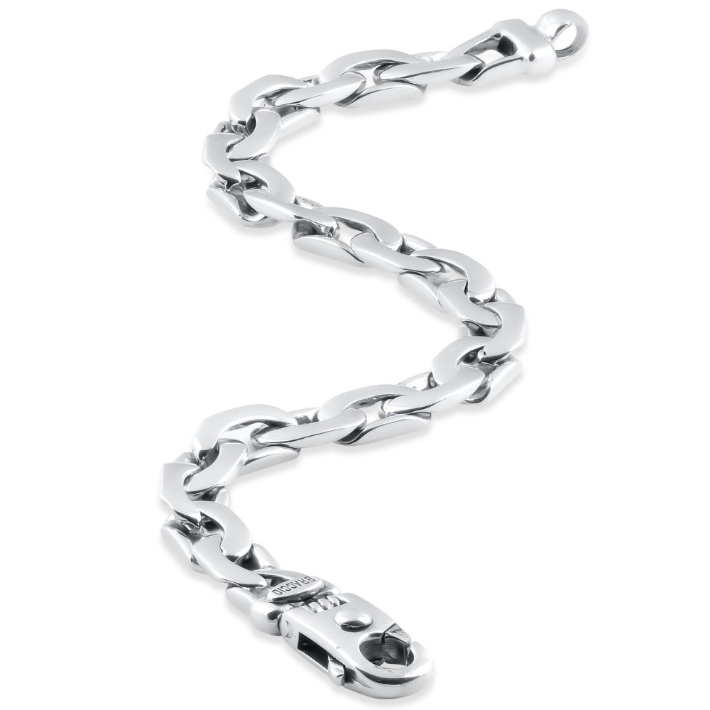 Braccio Men's 36 Gram Designed Link Solid Silver Bracelet 8.5"