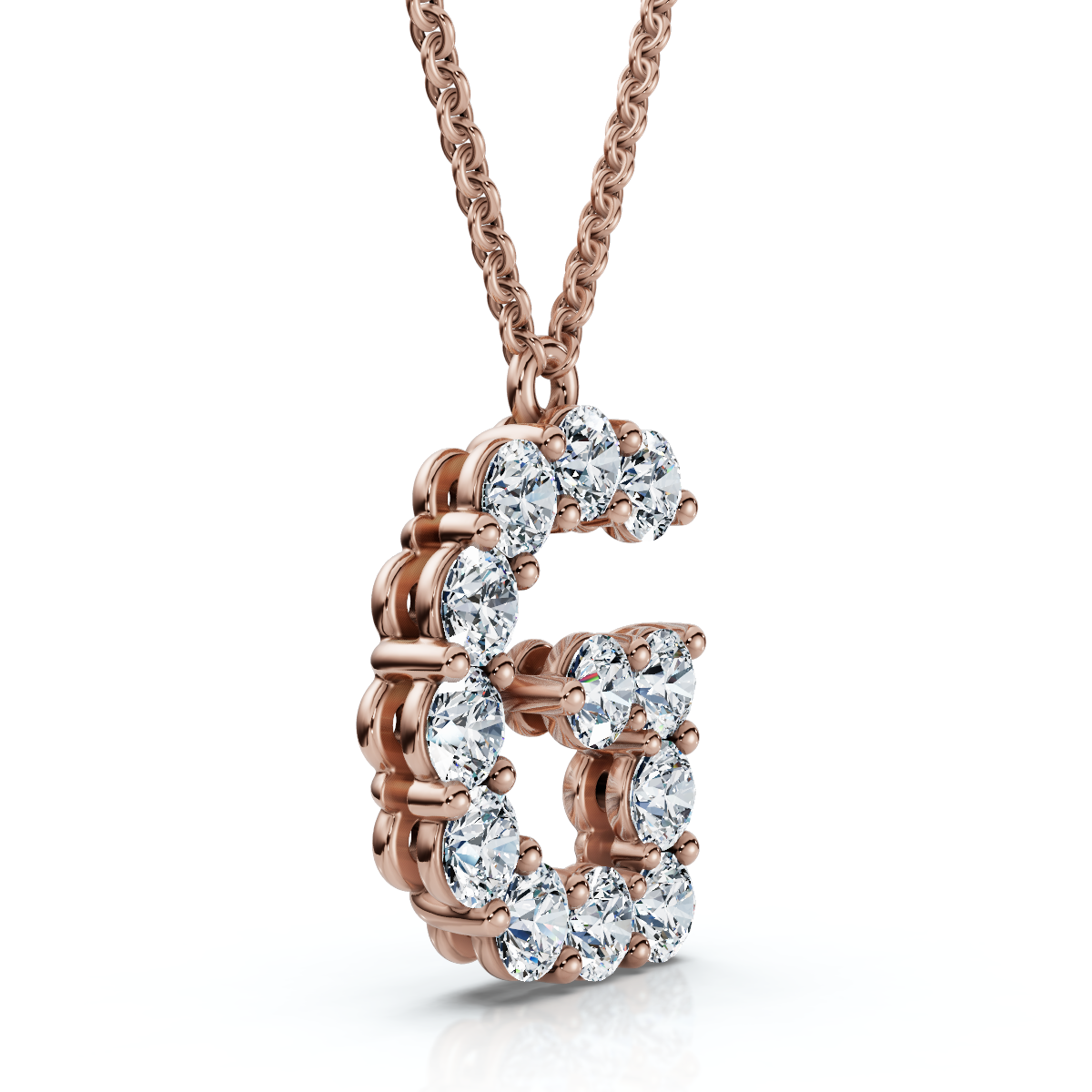 1Ct Diamond Initial "G" Pendant 14k Gold 18" Necklace Lab Grown 5/8" Tall (E-F, VS)