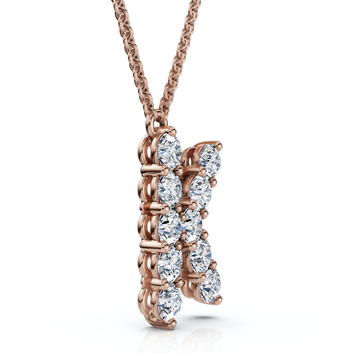 1Ct Diamond Initial "K" Pendant 14k Gold 18" Necklace Lab Grown 5/8" Tall (E-F, VS)